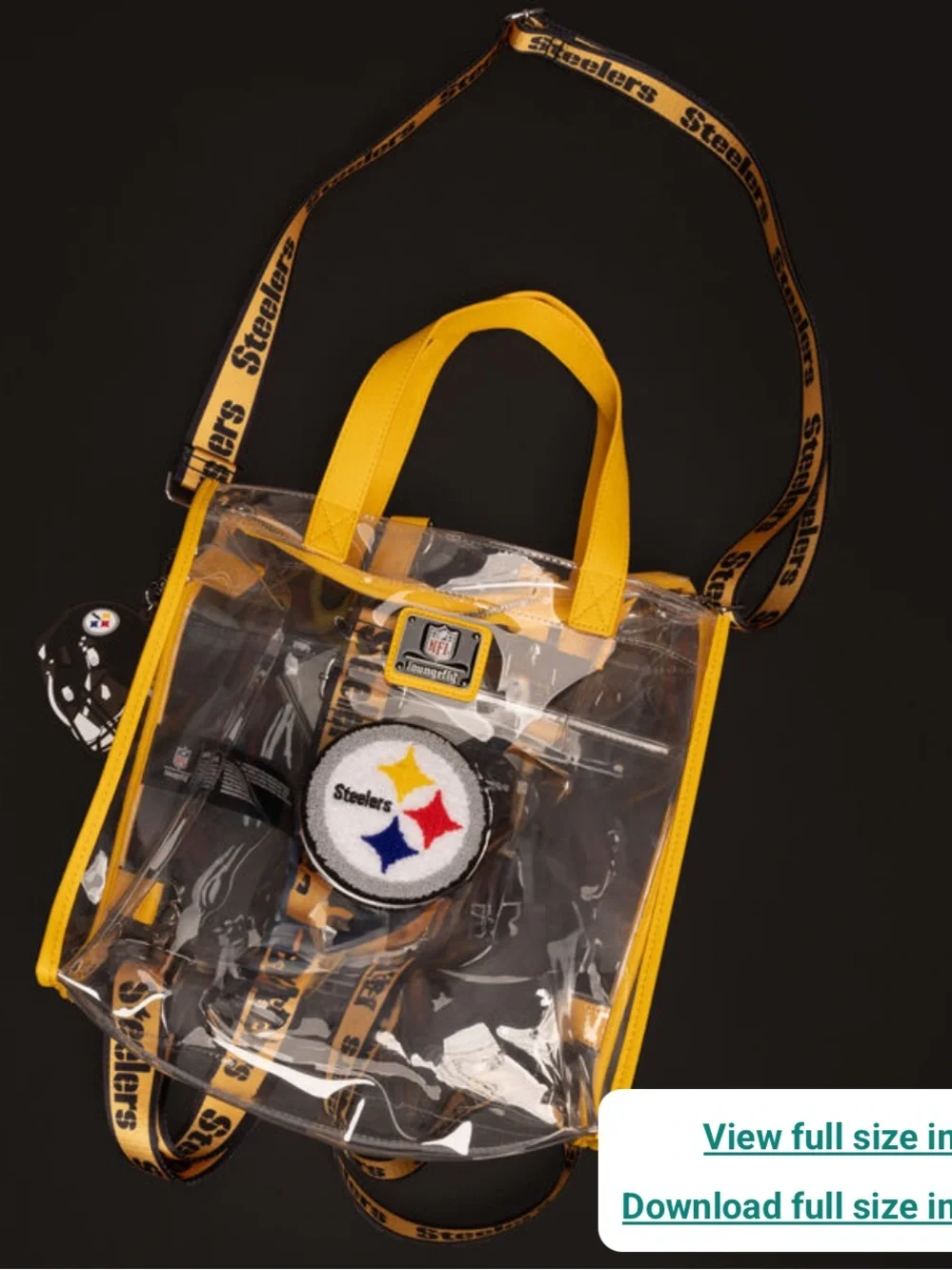 Loungefly NFL Pittsburgh Steelers Clear Convertible Backpack & Tote Crossbody